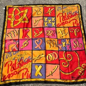 PALOMA PICASSO - large silk like scarf red colourful
